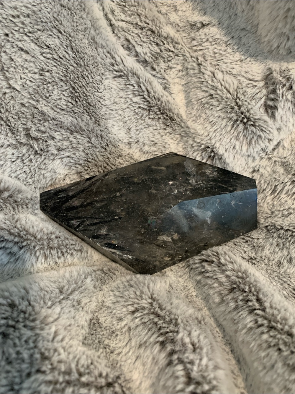 Polished Black Tourmaline Quartz Slab